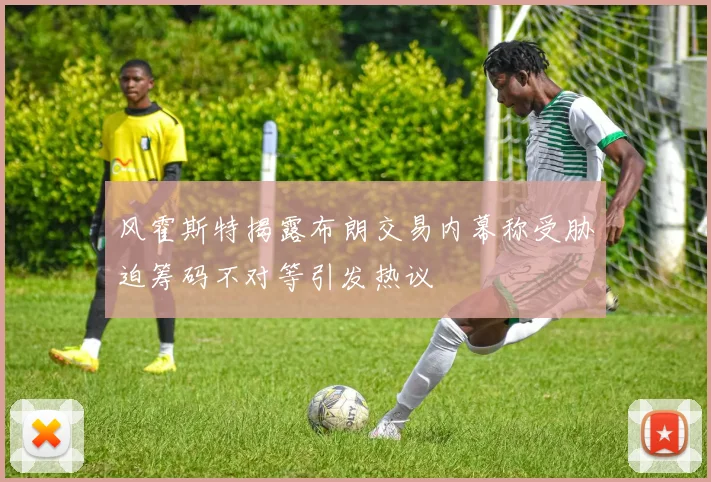 风霍斯特揭露布朗交易内幕称受胁迫筹码不对等引发热议